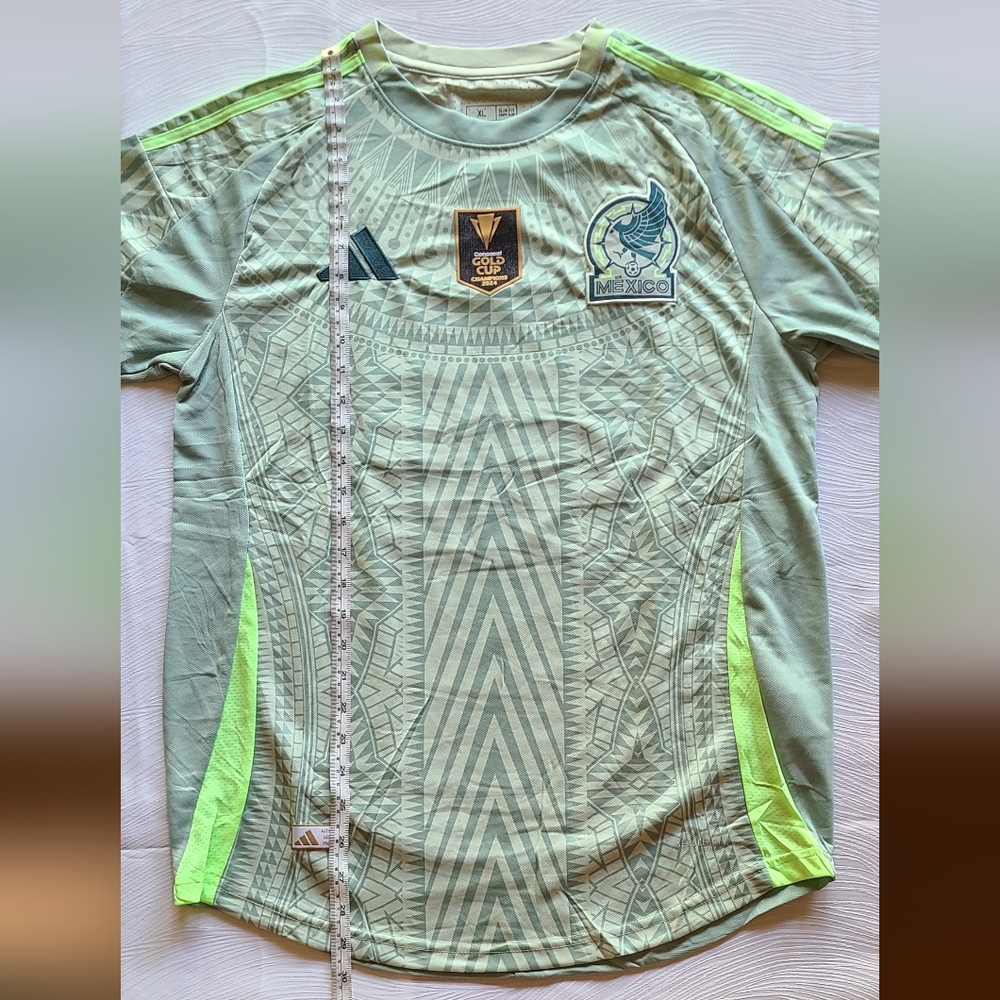 Adidas Mexico Green Patterned Soccer Jersey XL Slim Fit - Picture 14 of 16